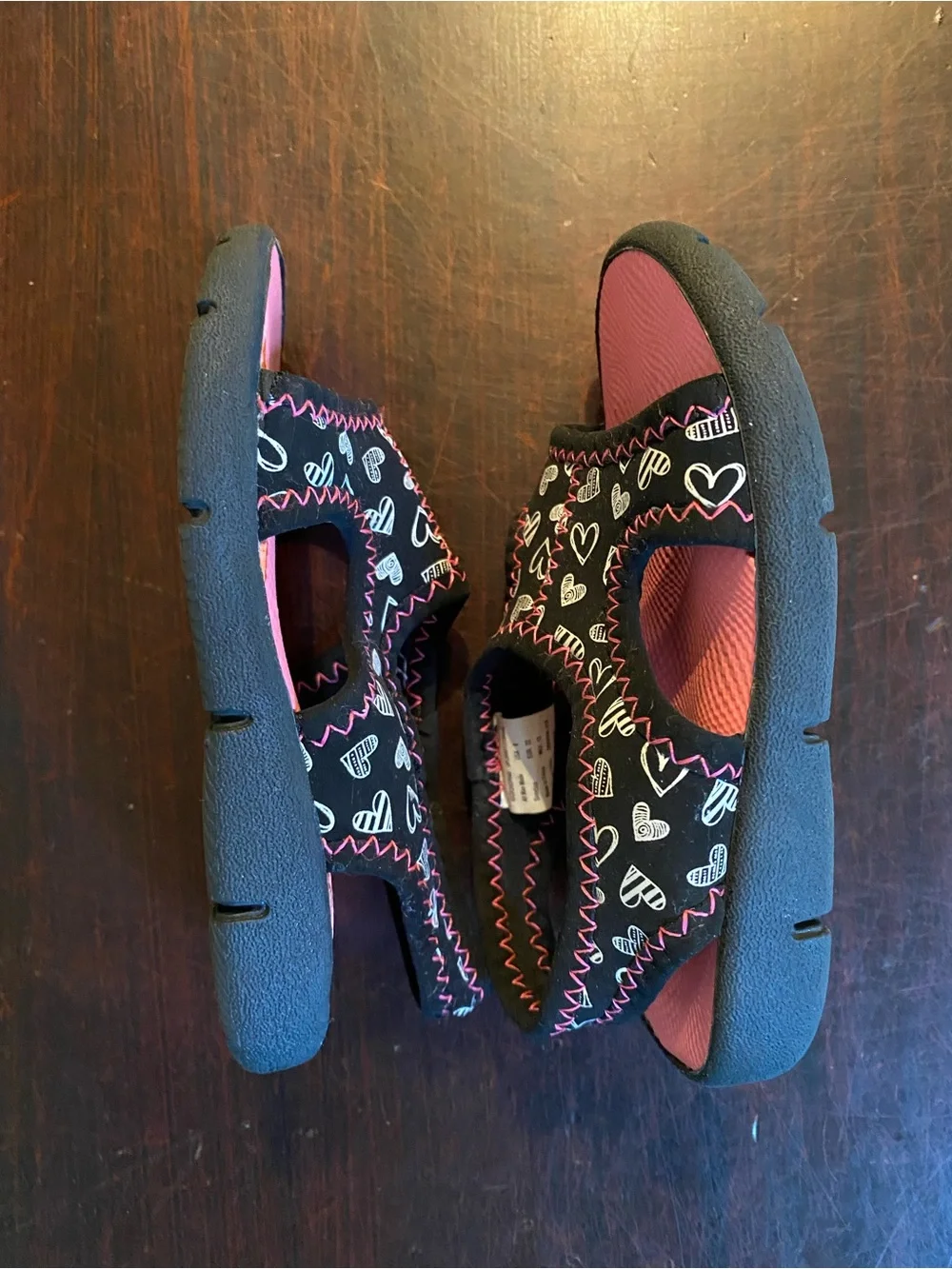 Garanimals Pink And Black Toddler Girls Sandals, Size 6